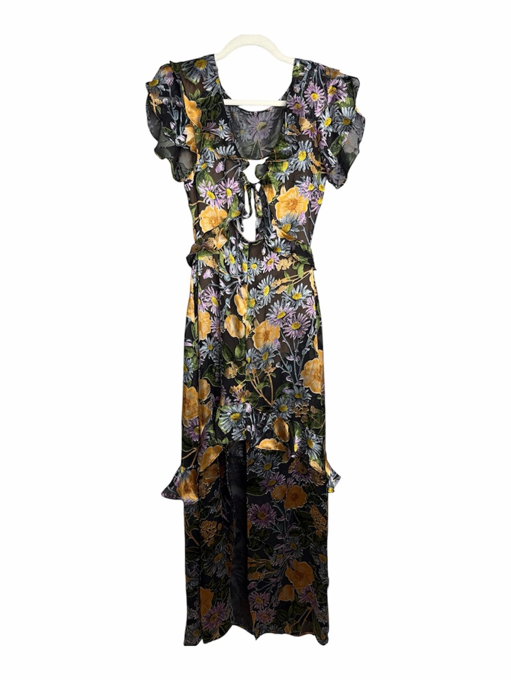For Love & Lemons Floral Cutout Maxi Dress XS - Picture 11 of 12